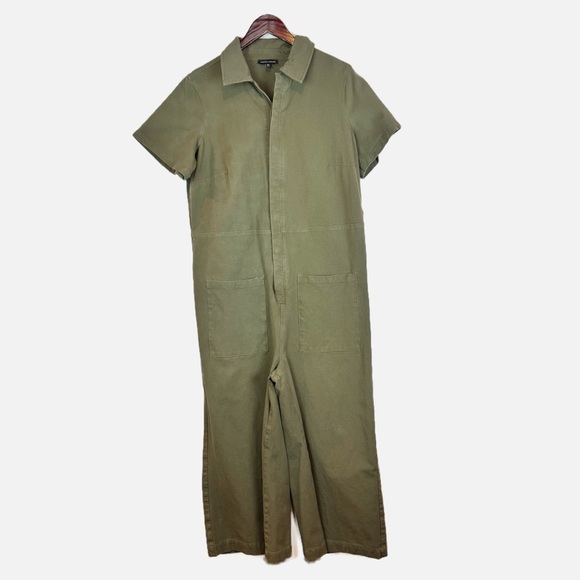 Universal Standard | Olive Green Short Sleeve Cropped Jumpsuit, XS - Picture 2 of 10